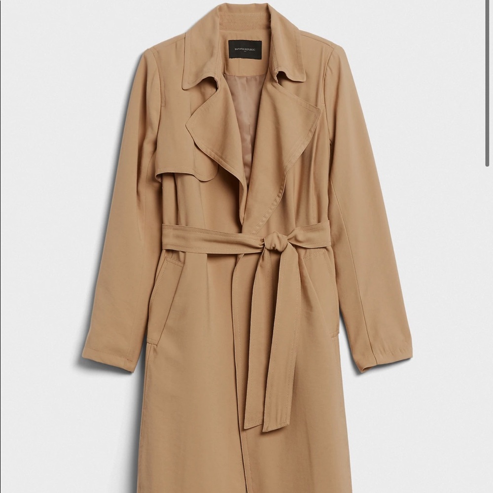 Banana republic Petite Long Soft Trench Coat